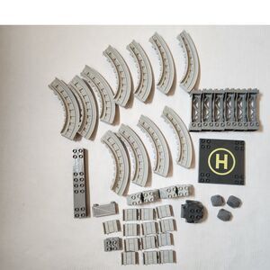 Mega Bloks Train Track Lot – Gray Rails + Extras